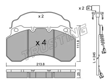 Комплект тормозных колодок TRUSTING 604.0W