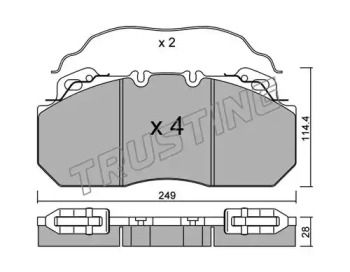 Комплект тормозных колодок TRUSTING 605.0