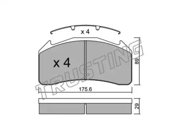 Комплект тормозных колодок TRUSTING 607.0