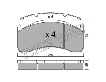Комплект тормозных колодок TRUSTING 608.0