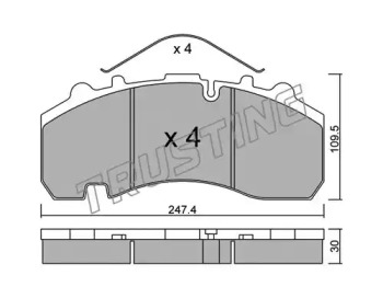 Комплект тормозных колодок TRUSTING 612.0