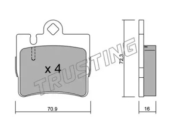 Комплект тормозных колодок TRUSTING 613.0