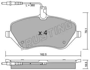 Комплект тормозных колодок TRUSTING 617.0