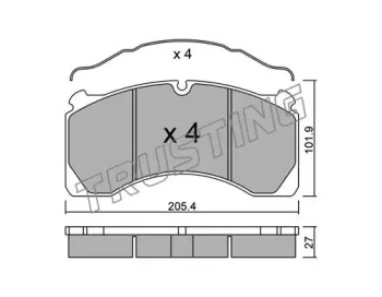 Комплект тормозных колодок TRUSTING 619.0