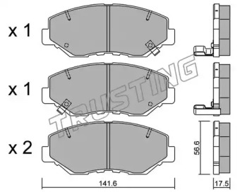 Комплект тормозных колодок TRUSTING 622.0