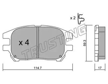 Комплект тормозных колодок TRUSTING 633.0