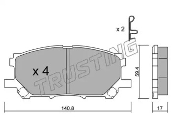 Комплект тормозных колодок TRUSTING 634.0