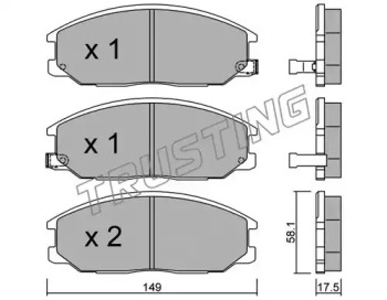 Комплект тормозных колодок TRUSTING 648.0