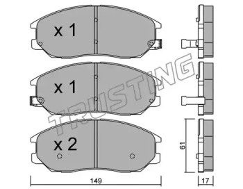 Комплект тормозных колодок TRUSTING 649.0