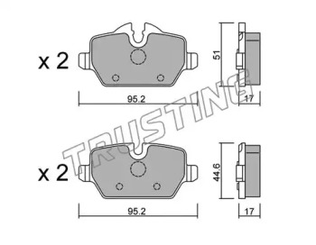 Комплект тормозных колодок TRUSTING 657.0