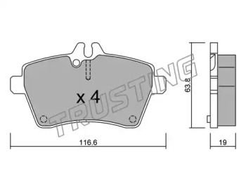 Комплект тормозных колодок TRUSTING 662.0
