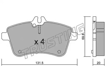 Комплект тормозных колодок TRUSTING 663.0
