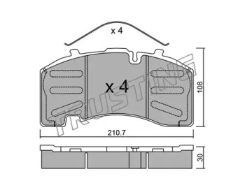 Комплект тормозных колодок TRUSTING 668.0