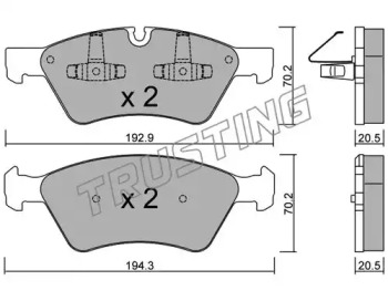 Комплект тормозных колодок TRUSTING 686.0