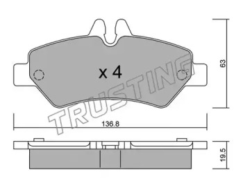 Комплект тормозных колодок TRUSTING 688.0