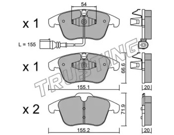 Комплект тормозных колодок TRUSTING 691.1