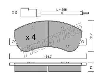 Комплект тормозных колодок TRUSTING 696.0