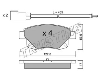 Комплект тормозных колодок TRUSTING 697.0