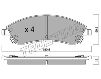 Комплект тормозных колодок, дисковый тормоз TRUSTING 715.0