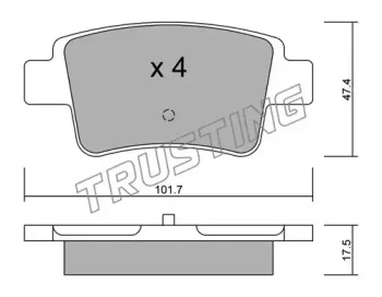 Комплект тормозных колодок TRUSTING 721.0