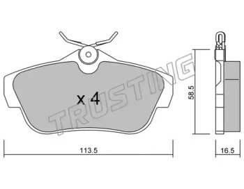 Комплект тормозных колодок TRUSTING 728.0