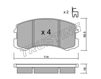 Комплект тормозных колодок TRUSTING 752.0