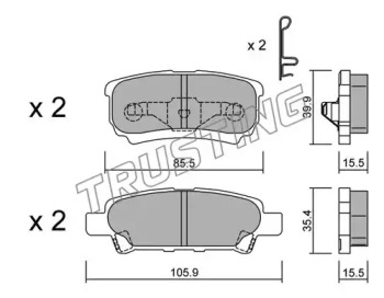 Комплект тормозных колодок TRUSTING 753.0