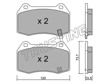 Комплект тормозных колодок TRUSTING 754.0