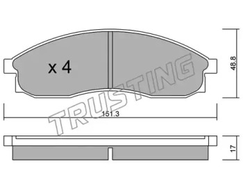 Комплект тормозных колодок TRUSTING 756.0