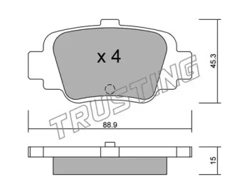 Комплект тормозных колодок TRUSTING 758.0