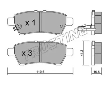 Комплект тормозных колодок TRUSTING 760.0