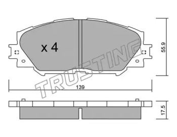 Комплект тормозных колодок TRUSTING 763.0