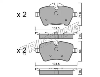 Комплект тормозных колодок TRUSTING 784.0