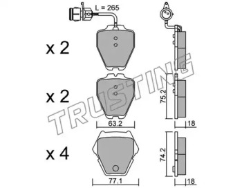 Комплект тормозных колодок TRUSTING 790.0