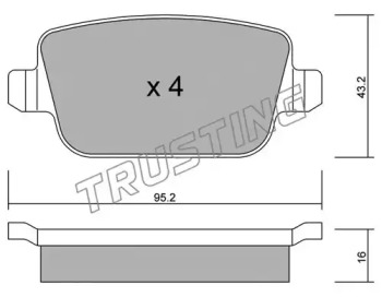 Комплект тормозных колодок TRUSTING 796.0