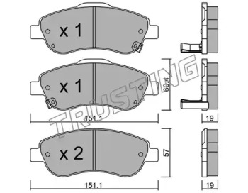 Комплект тормозных колодок TRUSTING 805.0