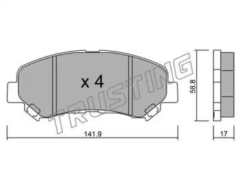 Комплект тормозных колодок TRUSTING 808.0