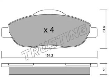 Комплект тормозных колодок TRUSTING 820.0