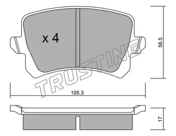 Комплект тормозных колодок TRUSTING 822.0