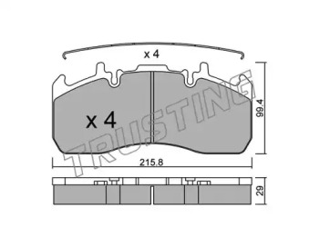 Комплект тормозных колодок TRUSTING 824.0
