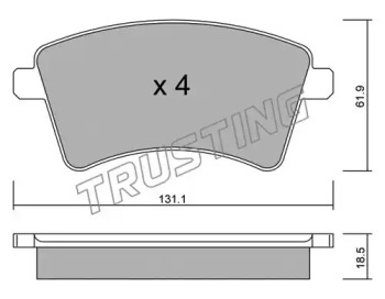 Комплект тормозных колодок TRUSTING 828.0