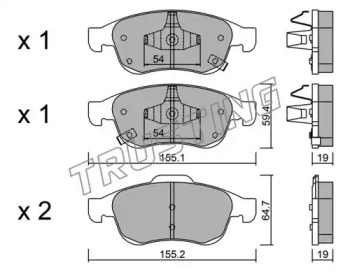 Комплект тормозных колодок TRUSTING 833.2