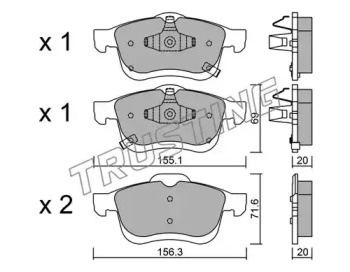 Комплект тормозных колодок TRUSTING 840.2