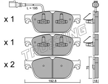 Комплект тормозных колодок TRUSTING 848.0