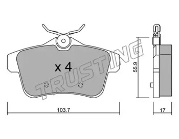 Комплект тормозных колодок TRUSTING 872.0