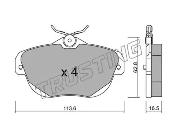 Комплект тормозных колодок TRUSTING 873.0