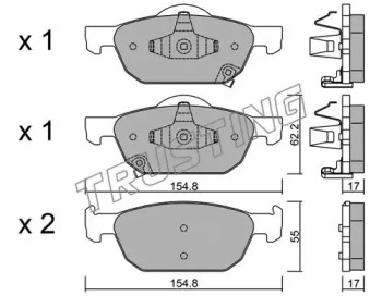 Комплект тормозных колодок TRUSTING 883.0