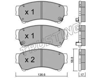 Комплект тормозных колодок TRUSTING 886.0