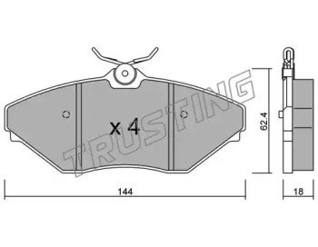 Комплект тормозных колодок TRUSTING 904.0