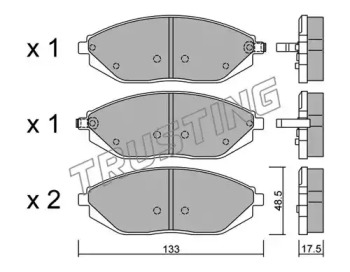 Комплект тормозных колодок TRUSTING 925.0